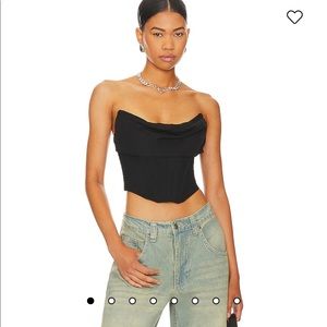 NBD Hailee Bustier Top in Black (Revolve). Size Small